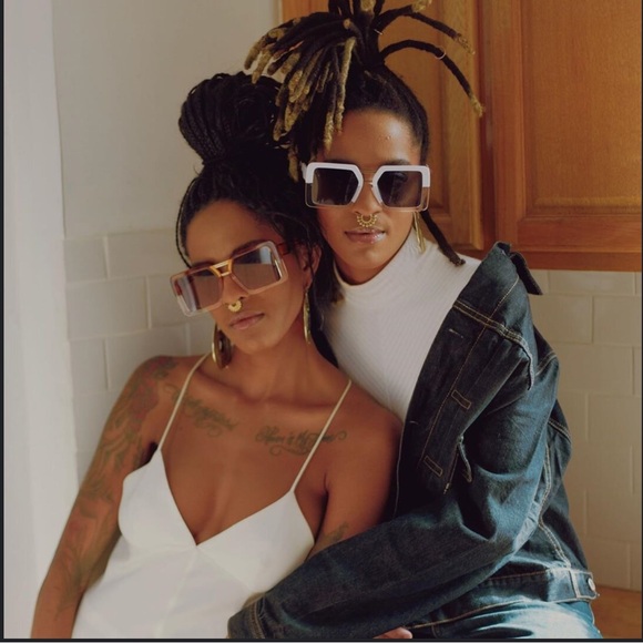 COCO AND BREEZY Amazonian 57mm Square Sunglasses. - Picture 13 of 14